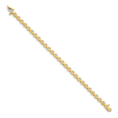 14k Complete 2 carat Round VS Diamond 4-prong X-design 7 inch Tennis Bracelet