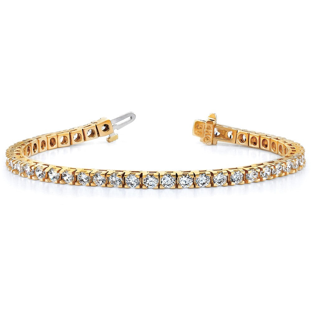 14k Complete 1.25 carat Round AA Diamond 4-prong 7 inch Tennis Bracelet