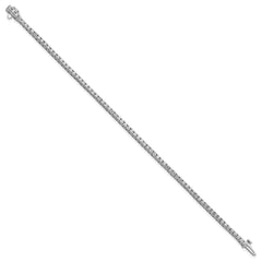 14k White Gold Complete 1.25 carat Round A Diamond 4-prong 7 inch Tennis Bracelet
