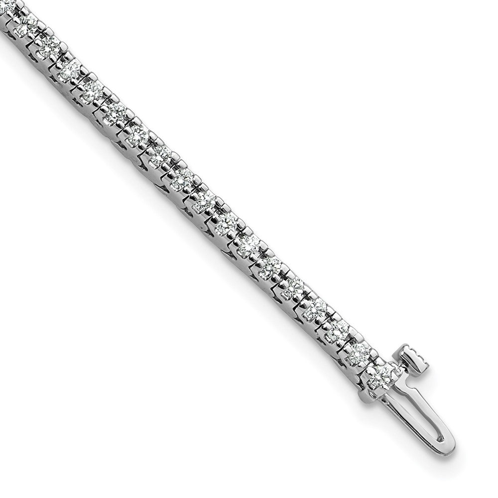 14k White Gold Complete 1.25 carat Round A Diamond 4-prong 7 inch Tennis Bracelet