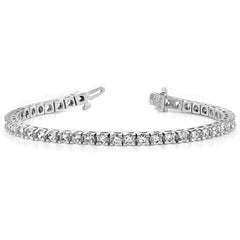 14k White Gold Complete 17 carat Round VS Diamond 4-prong 7 inch Tennis Bracelet