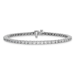 14k White Gold Complete 2.18 carat Round A Diamond 4-prong 7 inch Tennis Bracelet