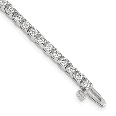 14k White Gold Complete 2.18 carat Round A Diamond 4-prong 7 inch Tennis Bracelet