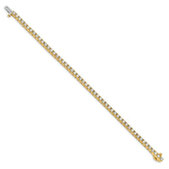 14k Complete 4.1 carat Round AA Diamond 4-prong 7 inch Tennis Bracelet