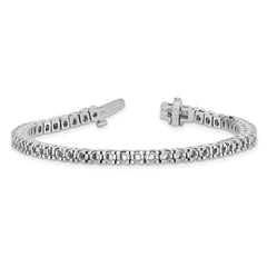 14k White Gold Holds 4.1 carat 52-2.7mm Round Diamond 4-prong 7 inch Tennis Bracelet Mounting