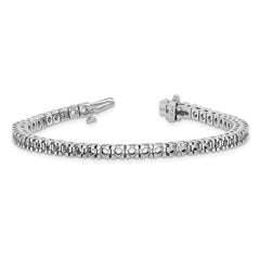 14k White Gold Holds 4.65 carat 50-2.9mm Round Diamond 4-prong 7 inch Tennis Bracelet Mounting
