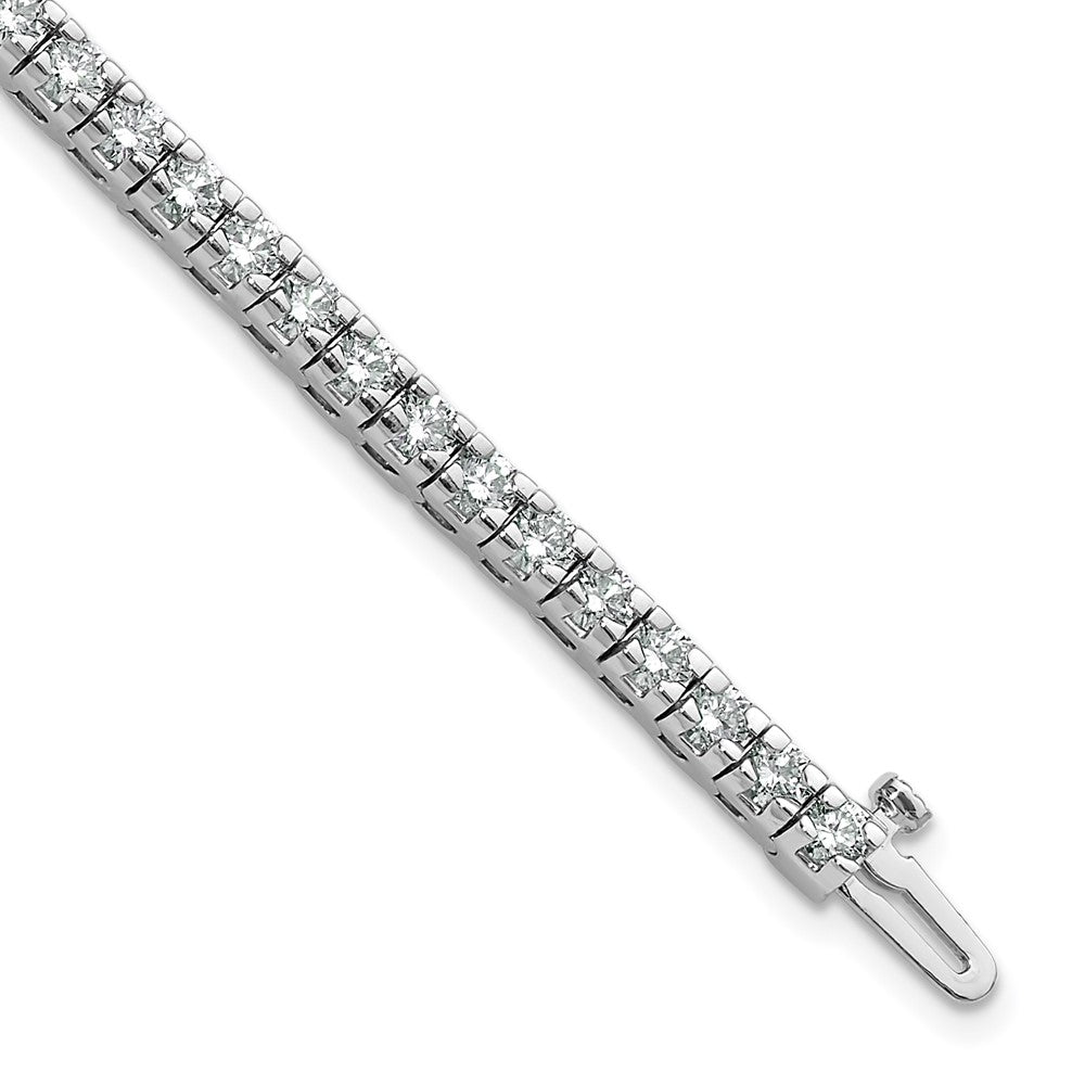14k White Gold Complete 4.65 carat Round A Diamond 4-prong 7 inch Tennis Bracelet