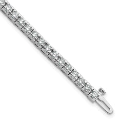 14k White Gold Complete 4.65 carat Round A Diamond 4-prong 7 inch Tennis Bracelet