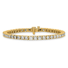 14k Complete 6.44 carat Round AA Diamond 4-prong 7 inch Tennis Bracelet