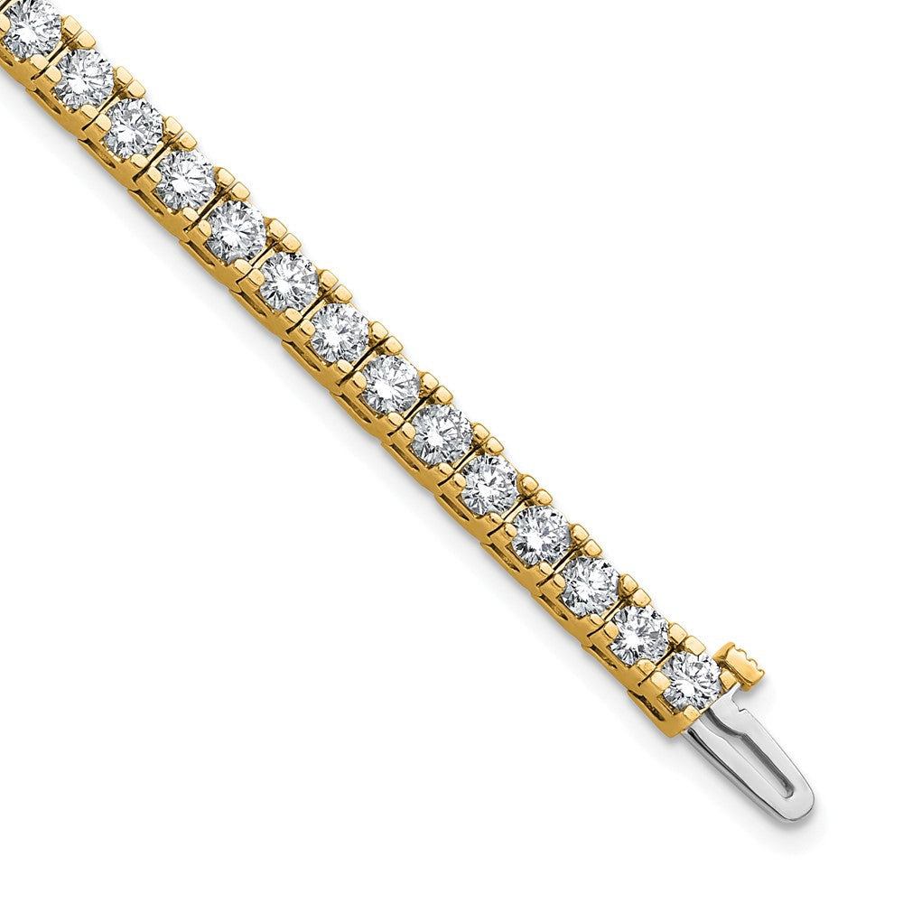 14k Complete 6.44 carat Round AA Diamond 4-prong 7 inch Tennis Bracelet