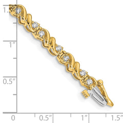 14k Complete 1.17 carat Round VS Diamond Fancy Swirl 7 inch Tennis Bracelet