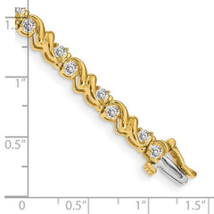 14k Complete 1.45 carat Round A Diamond Fancy Swirl 7 inch Tennis Bracelet