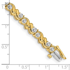 14k Complete 2.88 carat Round AAA Diamond Fancy Swirl 7 inch Tennis Bracelet