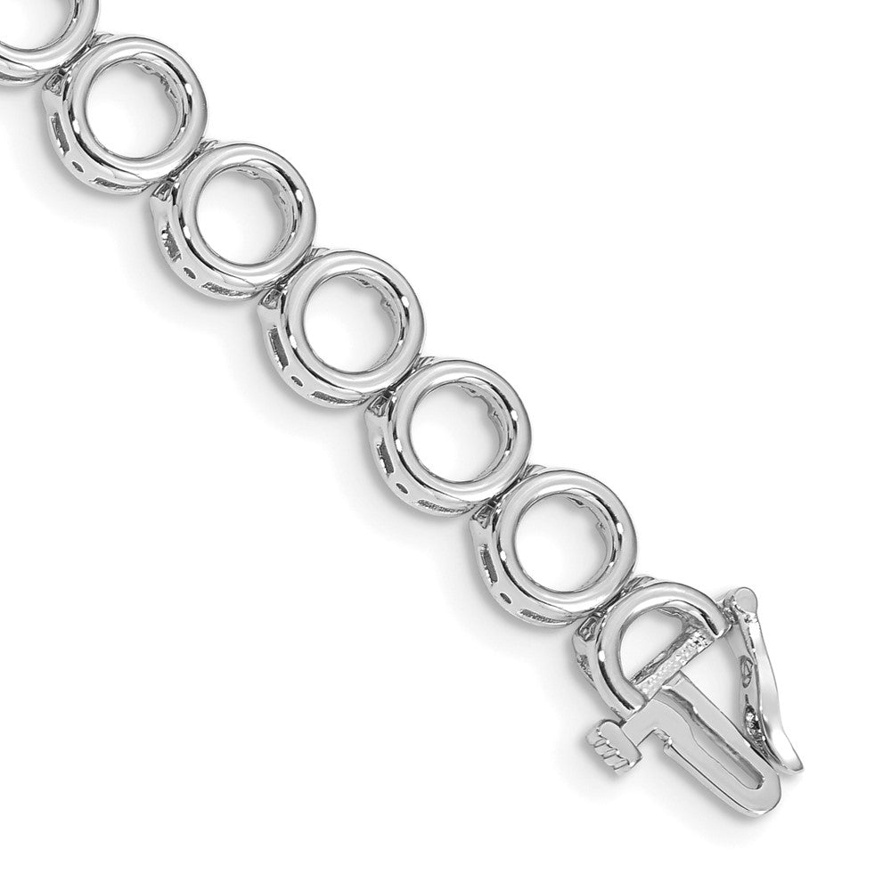 14k White Gold Holds 22 Stones up to 3.25mm Circle Add-a-Diamond 7 inch Tennis Bracelet