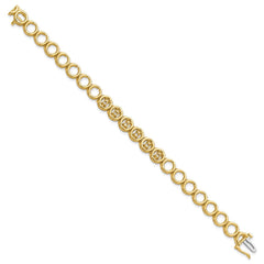 14k Holds 3/4 carat 6-3.2mm Circle Add-a-Diamond 7 inch Tennis Bracelet Mounting with 6 Heads