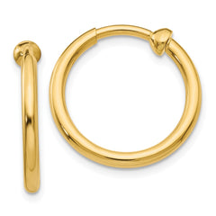 14k Non-Pierced Hoop Earrings - 4