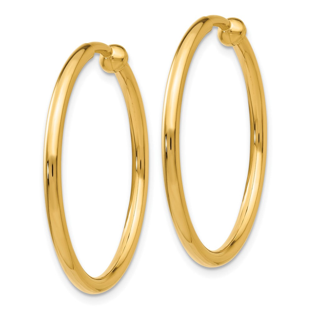 14K Non-Pierced Hoop Earrings