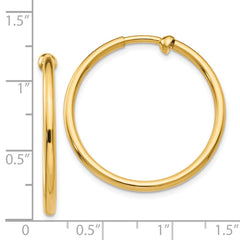 14K Non-Pierced Hoop Earrings