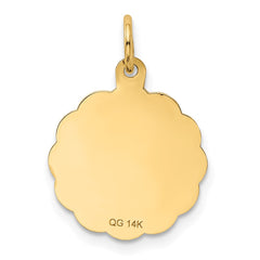 14k Love Sentinment Engraveable Charm