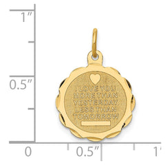 14k Love Sentinment Engraveable Charm