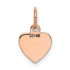 14K Rose Polished Heart Shaped Disc Pendant - 4