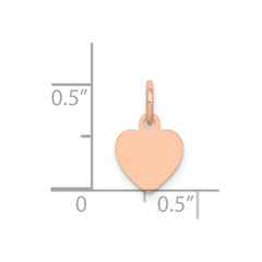 14K Rose Polished Heart Shaped Disc Pendant - 4