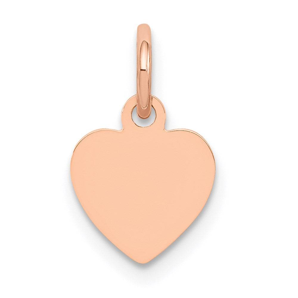 14K Rose Polished Heart Shaped Disc Pendant - 4