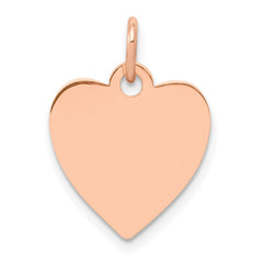 14K Rose Polished Heart Shaped Disc Pendant - 2