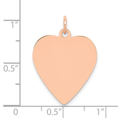 14K Rose Polished Heart Shaped Disc Pendant - 7