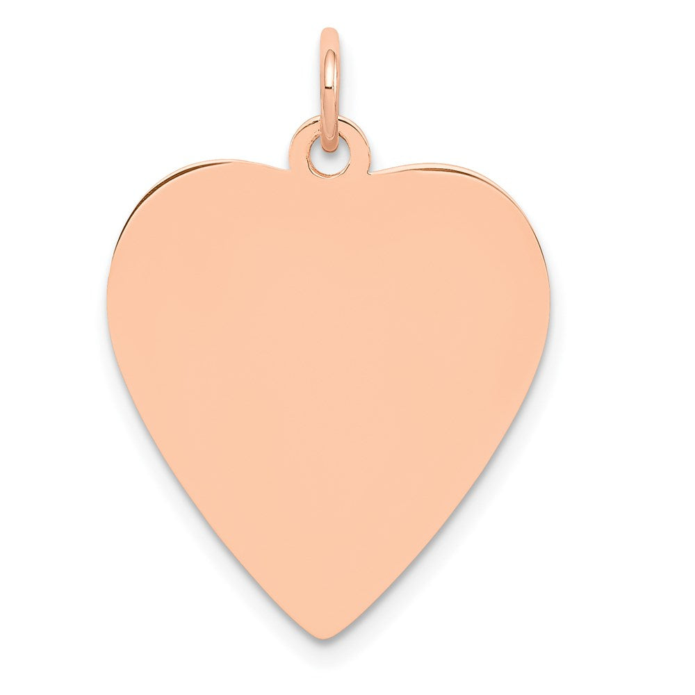 14K Rose Polished Heart Shaped Disc Pendant - 7