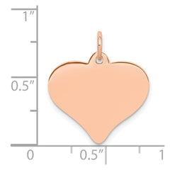 14K Rose Polished Heart Shaped Disc Pendant - 9