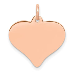 14K Rose Polished Heart Shaped Disc Pendant - 9