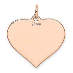 14K Rose Polished Heart Shaped Disc Pendant - 3