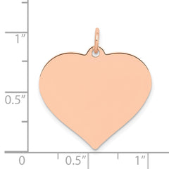 14K Rose Polished Heart Shaped Disc Pendant - 3