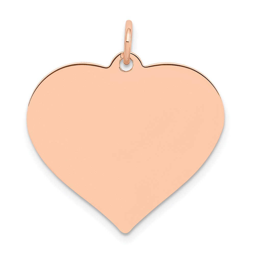 14K Rose Polished Heart Shaped Disc Pendant - 3