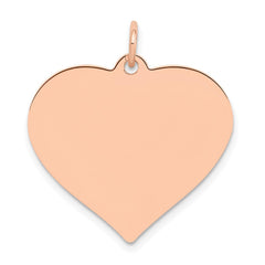 14K Rose Polished Heart Shaped Disc Pendant - 3