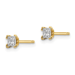 14k AAA Quality Complete Princess-cut Diamond Earrings - 3