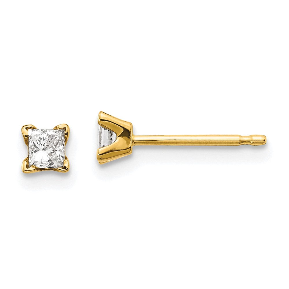 14k AAA Quality Complete Princess-cut Diamond Earrings - 3