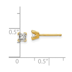14k VS Quality Complete Princess-cut Diamond Earrings - 5
