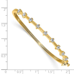 14k Complete 7/8 carat A Diamond Hinged Oval Bangle Bracelet