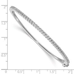 14k White Gold AA Diamond Hinged Bangle - 3