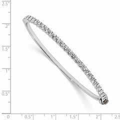 14k White Gold AA Diamond Hinged Bangle - 2