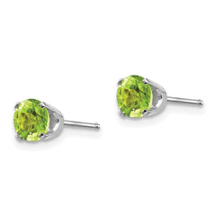 14k White Gold 5mm Peridot Stud Earrings