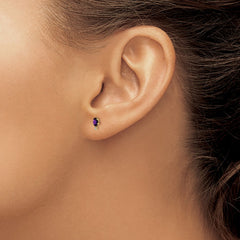 14k Diamond & Amethyst Birthstone Earrings