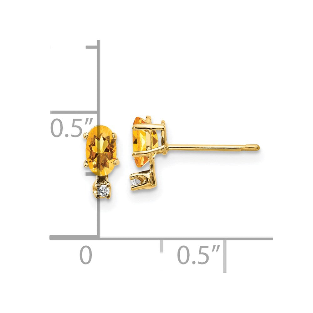 14k Diamond & Citrine Birthstone Earrings
