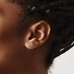 14k 5mm White Topaz Earrings - April