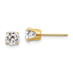 14k 5mm White Topaz Earrings - April