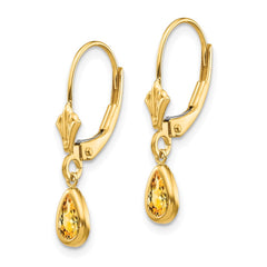 14k 6x4mm November/Citrine Earrings