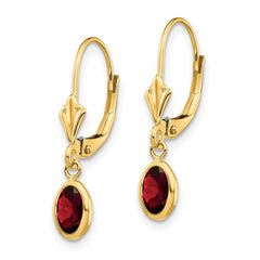 14k 6x4mm Garnet/January Earrings - 2