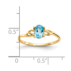 14k Blue Topaz Birthstone Ring - 3